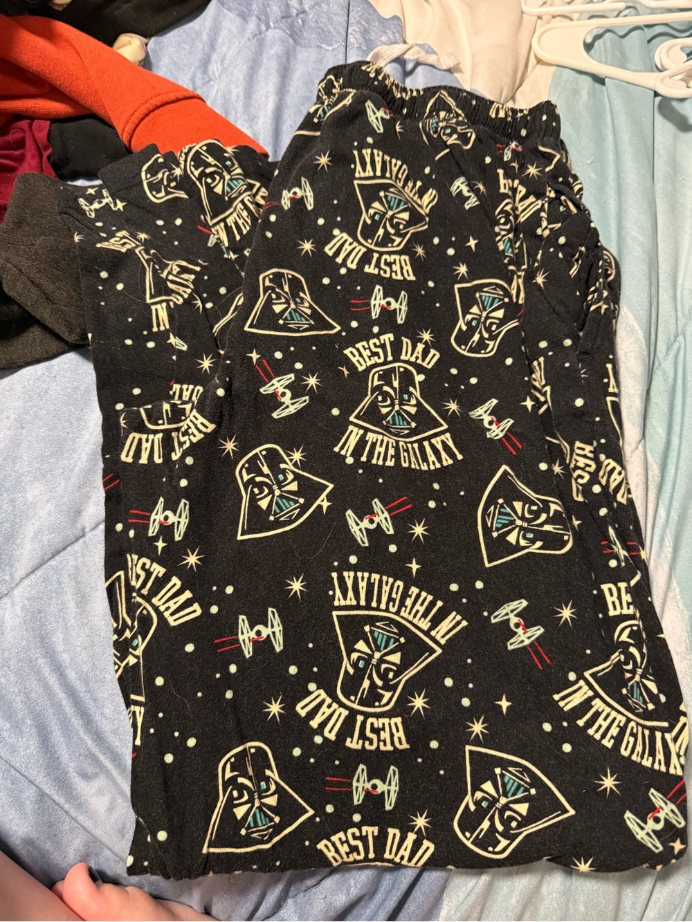 Mens Black 'Best Dad in the Galaxy' Star Character Pajama Pants